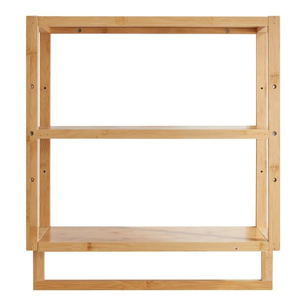 Półka łazienkowa Östra z bambusowym wieszakiem na ręczniki [en.casa]