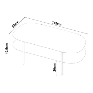 Stolik kawowy Enebakk 112x62x40,5cm czarny, matowy [en.casa]