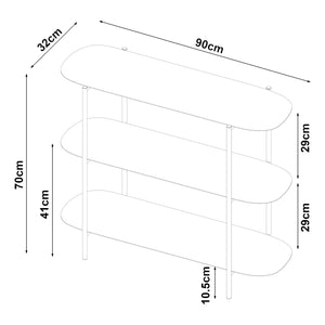 Stolik konsolowy Enebakk 70x90x32cm czarny, matowy [en.casa]
