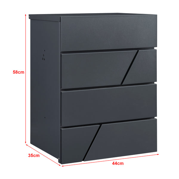 Skrzynka na listy Søllerød 58x44x35cm antracyt [en.casa]