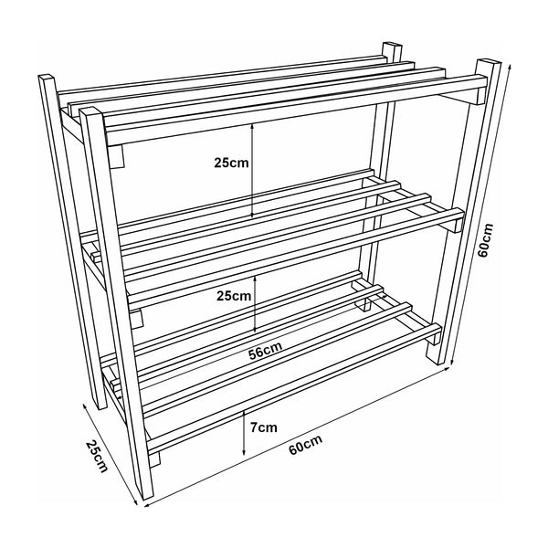Stojak na buty Keuruu 60x60x25 cm [en.casa]
