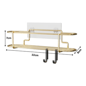 Stojak na przyprawy Naantali z 2 haczykami, kolor złoty [en.casa]