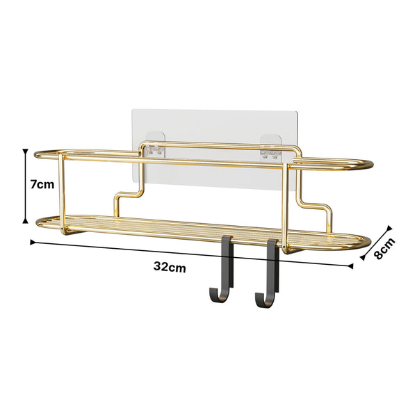 Stojak na przyprawy Naantali z 2 haczykami, kolor złoty [en.casa]