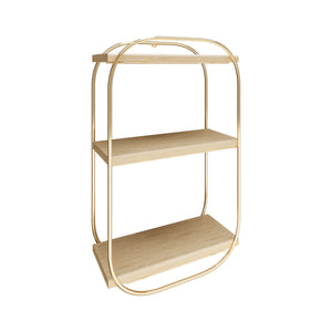 Półka ścienna Parkano 47x28x14 cm kolor złoty [en.casa]