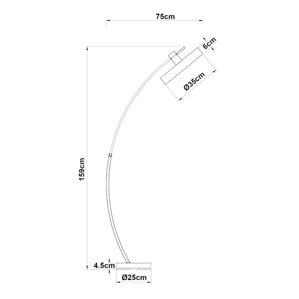 Lampa łukowa Stafford szara [lux.pro]