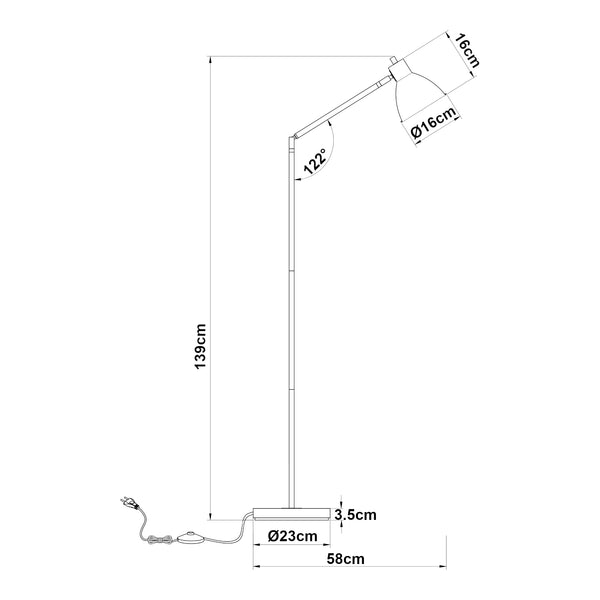 Lampa podłogowa Stockport 139cm czarny/złoty [lux.pro]