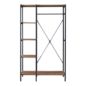 Wieszak na płaszcze Hvidovre 170x100x35 cm czarny/drewno kolory [en.casa]