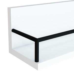 Półka ścienna Grue zestaw 2 biały/czarny [en.casa]