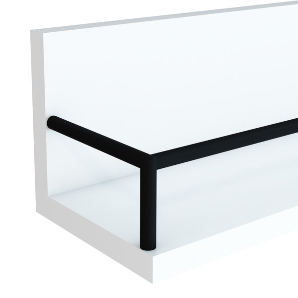 Półka ścienna Grue zestaw 2 biały/czarny [en.casa]