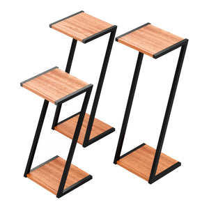 Stolik do jadalni Hjartdal 3-częściowy Kolor drewna/Czarny [en.casa]