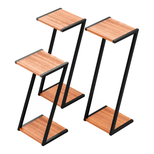 Stolik do jadalni Hjartdal 3-częściowy Kolor drewna/Czarny [en.casa]