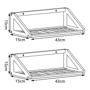 Zestaw półek ściennych Gjerdrum zestaw 2 43x15x15cm bambus [en.casa]