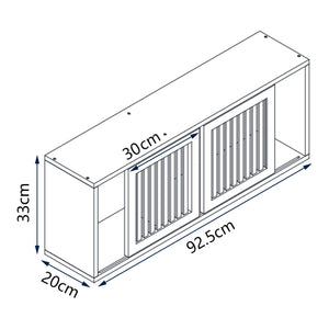 Grums półka ścienna z dwoma przesuwanymi drzwiami 92,5x20x33cm bambus [en.casa]