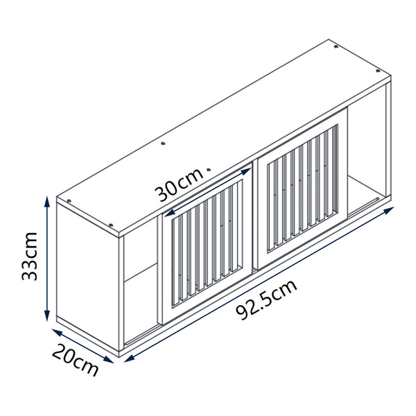 Grums półka ścienna z dwoma przesuwanymi drzwiami 92,5x20x33cm bambus [en.casa]