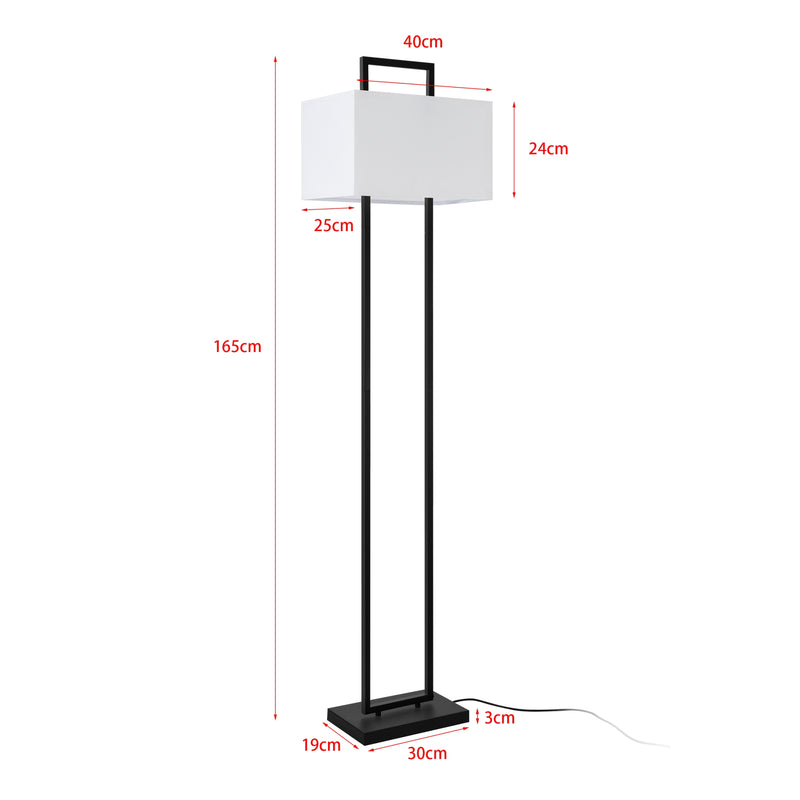Szkic wymiarowy Lampa podłogowa Sigdal czarny / biały [lux.pro]