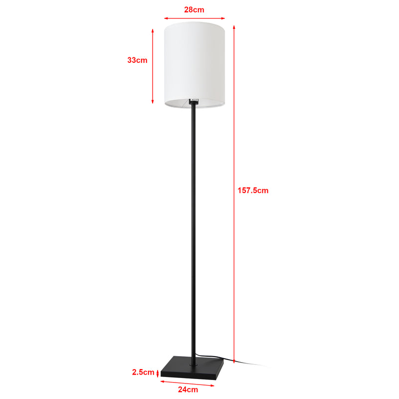Szkic wymiarowy Lampa podłogowa Solna 158 cm biała [lux.pro]