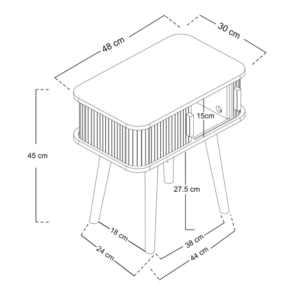 Szafka nocna Nordkapp z 2 drzwiami [en.casa]