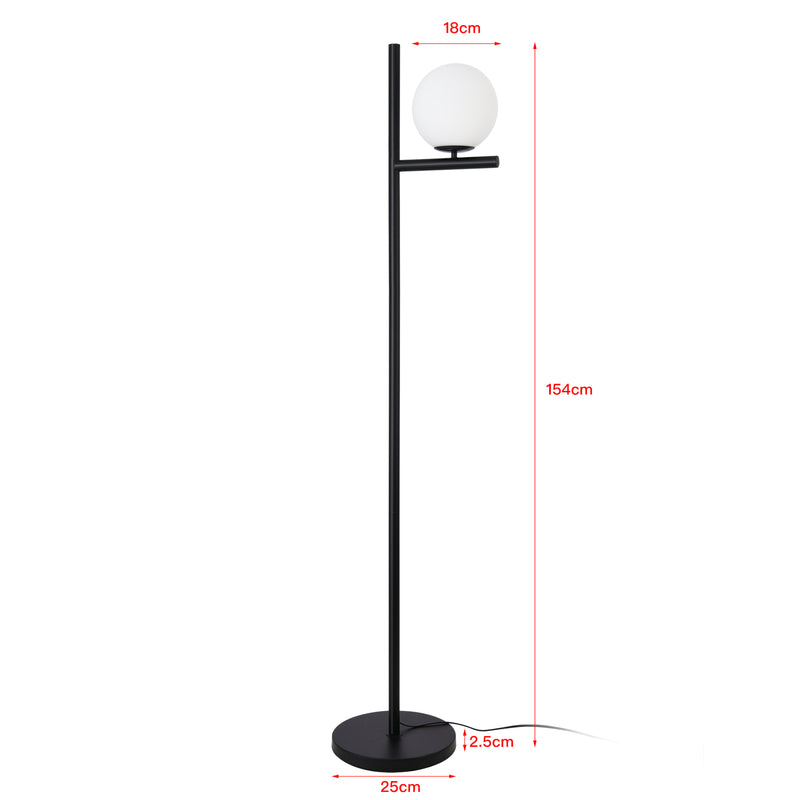 Szkic wymiarowy Lampa podłogowa Aberdaron 154 cm biała [lux.pro]