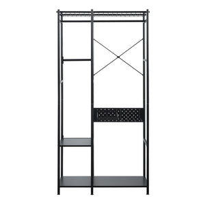 Wieszak na płaszcze Brønnøy 182x90x46cm czarny [en.casa]