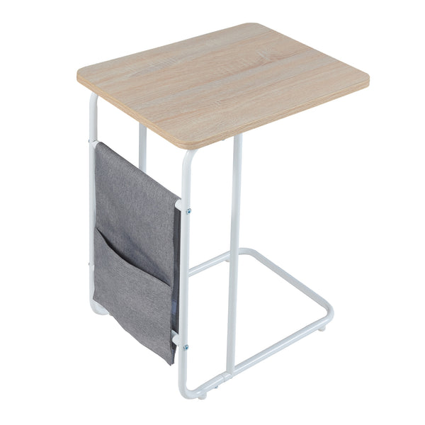 Stolik pod laptopa Dyrøy 56x48x37cm biały/dąb [en.casa]