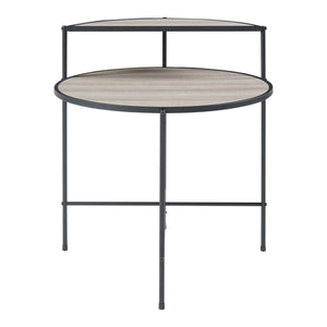 Stolik boczny Fyresdal czarny/dębowy [en.casa]