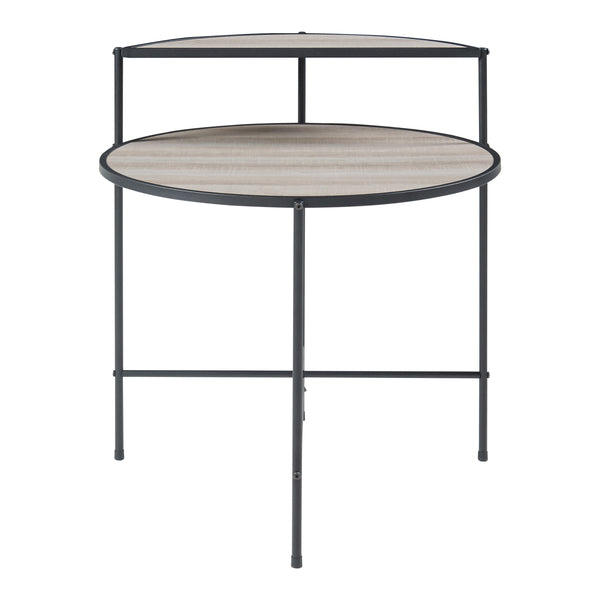 Stolik boczny Fyresdal czarny/dębowy [en.casa]