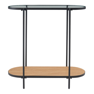 Stolik konsolowy Høyanger 80x80x30cm czarny/dąb [en.casa]