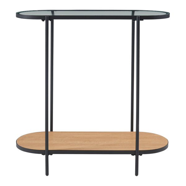 Stolik konsolowy Høyanger 80x80x30cm czarny/dąb [en.casa]