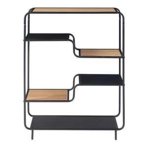 Półka stojąca Kristiansand 101x80x30 cm czarny/dąb [en.casa]