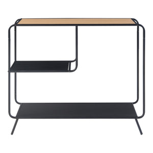 Stolik konsolowy Krødsherad 83x102x36cm czarny/dąb [en.casa]