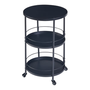 Wózek do serwowania Munkedal metalowy czarny [en.casa]