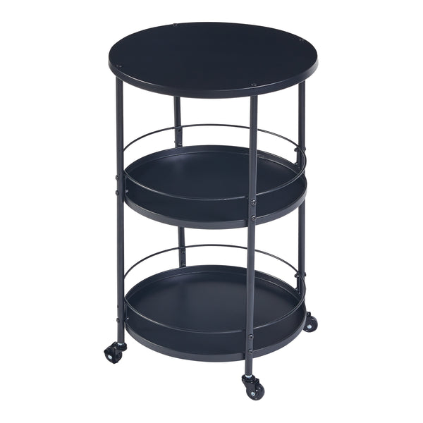 Wózek do serwowania Munkedal metalowy czarny [en.casa]