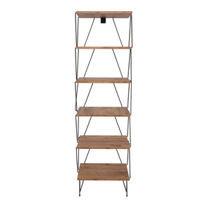 Półka stojąca 164x46x30 cm czarny/efekt drewna [en.casa]