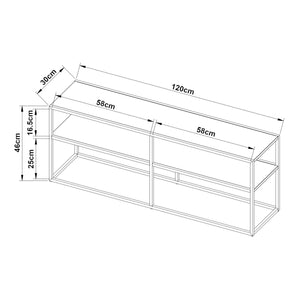 Stolik RTV Solund 120x30x46cm Czarny [en.casa]