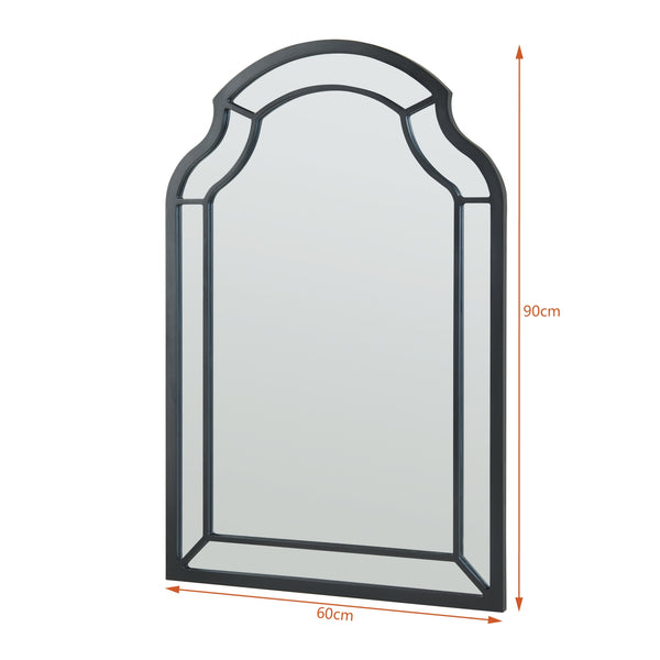 Lustro ścienne Puolanka 90x60 cm czarne [en.casa]