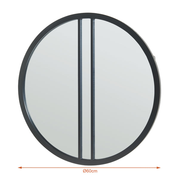 Lustro ścienne Suomussalmi Ø60 cm czarne [en.casa]