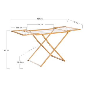 Składany konik na ubrania Fakala 154x59x82 cm bambus [en.casa]