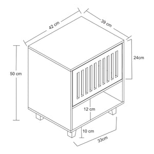 Stolik nocny Ypäjä 50x42x39cm bambus [en.casa]