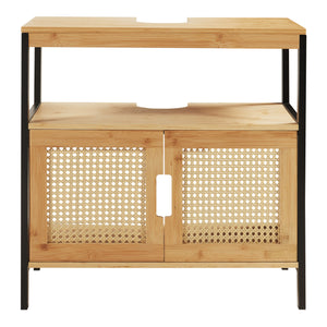 Szafka podumywalkowa Tervola 60x60x35 cm czarna/bambus [en.casa]