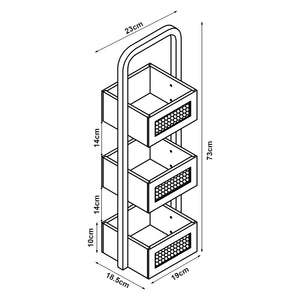 Półka łazienkowa Tervola 73x23x19 cm czarna/bambusowa [en.casa]