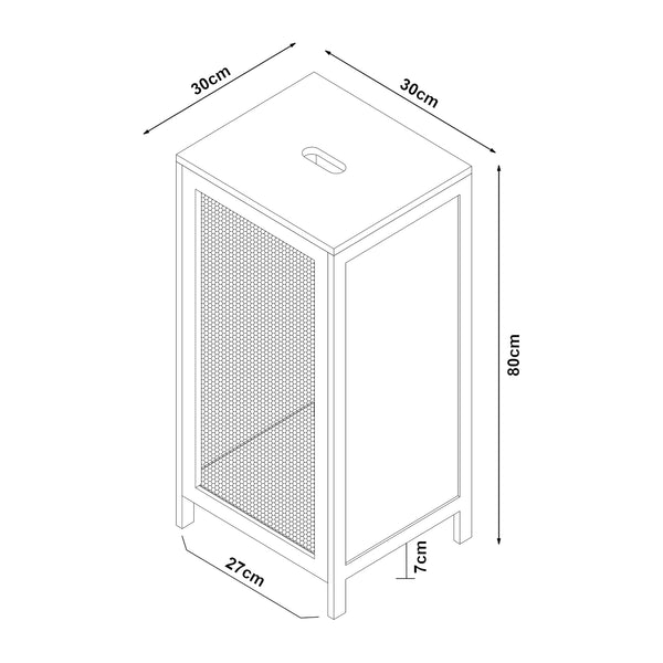 Kosz na pranie Tervola 51 L czarny/bambus [en.casa]