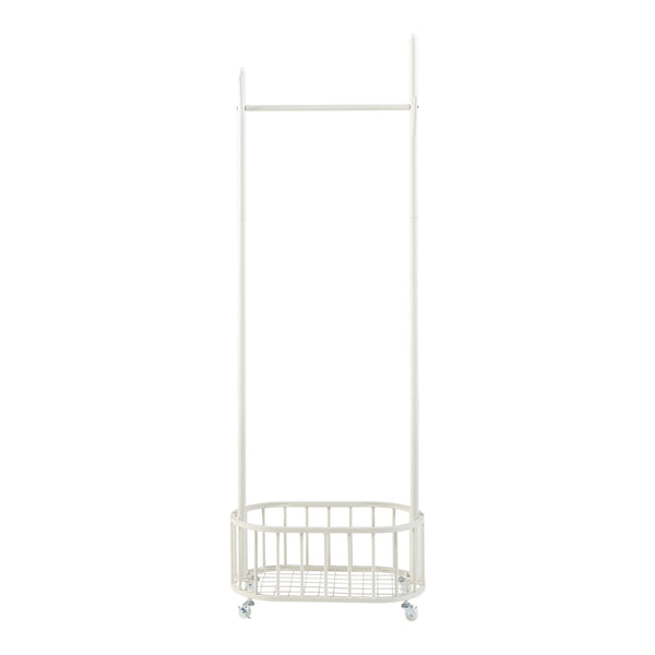 Stojak na ubrania na kółkach Risør stalowy biały [en.casa]