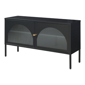 Szafka pod TV Karlskrona 115x35x64 cm czarna, matowa [en.casa]