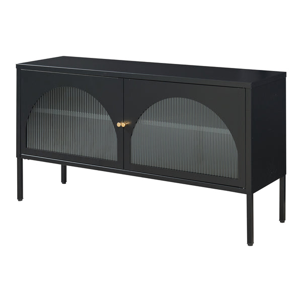 Szafka pod TV Karlskrona 115x35x64 cm czarna, matowa [en.casa]
