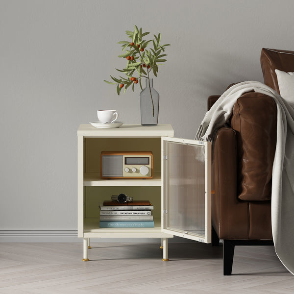 Szafka boczna Lindau 56x40x40 cm kremowa biel [en.casa]