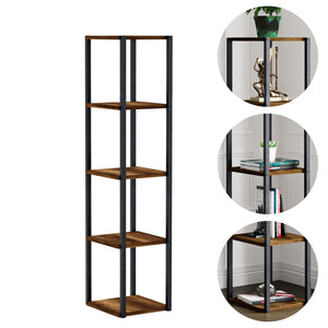 Regał Uusikaupunki w kolorze orzechowym/czarnym [en.casa]