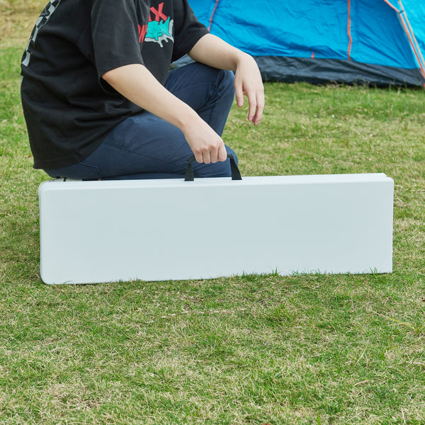 Zestaw ławka składana Ljusnarsberg 2-częściowy Biały [en.casa]