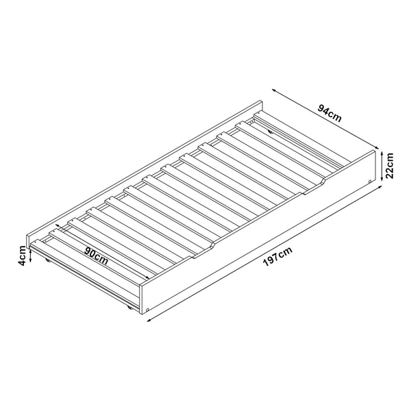 Ydre przedłużenie łóżka 197x94x22 cm Biały [en.casa]