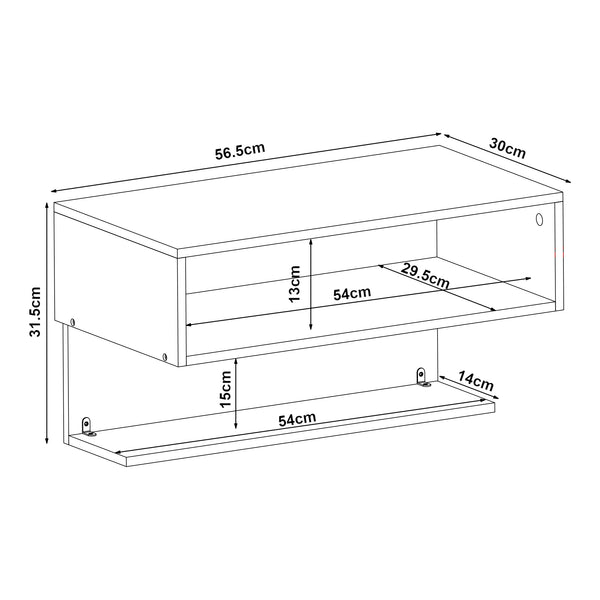 Gauldal półka ścienna 57x30x32 cm czarna [en.casa]