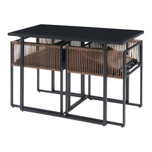 Accadia 3-częściowy zestaw mebli ogrodowych czarny/brązowy [casa.pro]